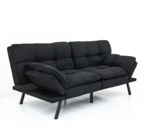 Yüksek kaliteli çin bellek köpük Modern tasarım püsküllü Futon katlanır küçük iki veya üç 2 veya 3 koltuklu Metal uyku Cum çekyat