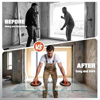 Ventouse de levage de carreaux JDK de 8 pouces avec poignée et pompe, outil à ventouse à haute capacité de charge pour soulever de grands panneaux de verre, de carreaux et de granit
