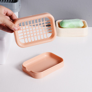 Minimalist Rectangular <b>Plastic</b> Soap Dish With Drainage <b>Mesh</b> For Bath And Travel Use - Product Image 3