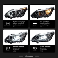 Assemblage de Phares Neufs OE 03-10 pour BMW Série 5 E60 E61 LCI, LED Angel Eye, Feux de Croisement 12V, Remplacement Facile, Matériau ABS
