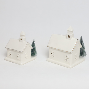 Fast Delivery <strong>Lowes</strong> White Porcelain <strong>Village</strong> House Led Lighted <strong>Christmas</strong> Ceramic Houses - Product Image 6