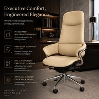 Chaise de bureau exécutive à dossier haut en fibre de carbone, chaise pivotante ergonomique en cuir pour bureau de PDG et salle de conférence, hauteur 1310 mm