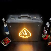 Boîte de transport VIP Ace of Spade pour champagne, mallette à vin, présentoir lumineux LED pour bouteilles, présentoir à liqueurs pour bars et discothèques
