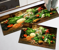 Tapis de cuisine antidérapant en velours cristal géométrique moderne imprimé en 3D, 2 pièces, avec options personnalisables