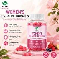 Gummies de créatine pour femmes, saveurs de fruits naturels mélangées, emballage personnalisé, fabrication en gros, marque privée OEM ODM
