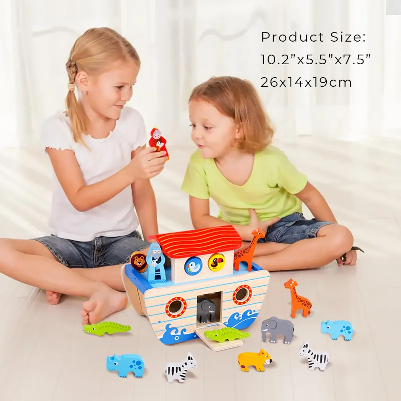 Kids Wood Educational Toy 2022 New Design Noah's Ark Kids Wooden Ship Toy Educational Toy For Child