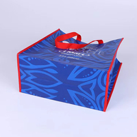 Sac de courses pliable en PP laminé, géométrique, réutilisable, écologique, personnalisable, couleur publicitaire, sac non tissé