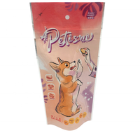 Sac de nourriture sèche pour animaux de compagnie en feuille de mylar refermable avec fermeture à glissière imprimé personnalisé pochette d'emballage de nourriture pour chien chat de 40g sacs de friandises pour aliments pour animaux de compagnie