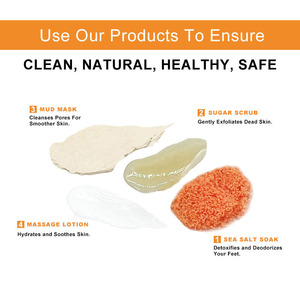 Kit de cuidado de los pies Pedi en una caja exfoliante de pies exfoliante de azúcar moreno Natural para piernas Kit de loción exfoliante de pedicura para remojo de pies - Product Image 4