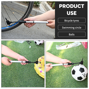 Pompe à air manuelle pour vélo BAIMEI en alliage d'aluminium haute pression, mini-pompe avec tuyau flexible ABS compatible avec les valves Presta et Schrader - Product Image 5