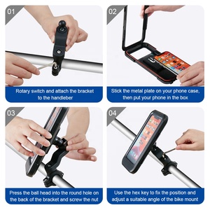 Étui pour téléphone portable vélo, <span class=keywords><strong>housse</strong></span> de montage étanche à la poussière pour guidon de vélo, moto <span class=keywords><strong>Scooter</strong></span>, 1 pièce - Product Image 5