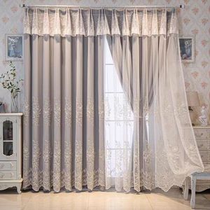 Cortinas y Cenefas Opacas Personalizables Bordadas con Flores y Pliegues Tipo Pinza de Alta Gama Europeas - Product Image 3