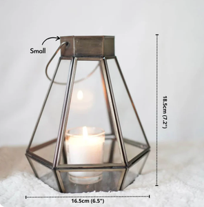 Premium Drop Lantern Nickel <b>Black</b> Pair 9.4 Inch and 7.2 Inch Handcrafted Decorative <b>Candle</b> <b>Holder</b> Lanterns for Wedding Reception - Product Image 6