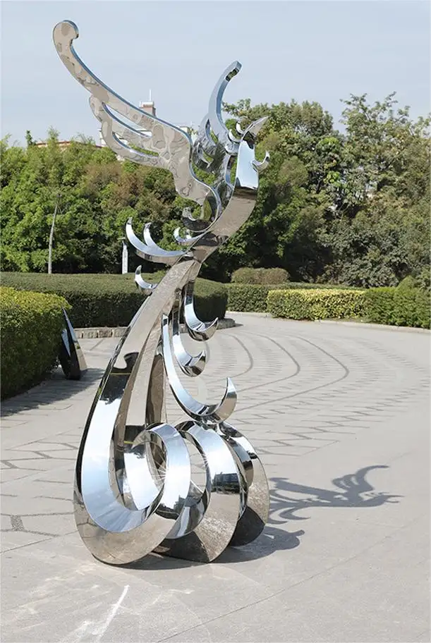 High Quality Hot Selling Item Factory Custom Large Garden Art Metal Phoenix Sculpture For Outdoor