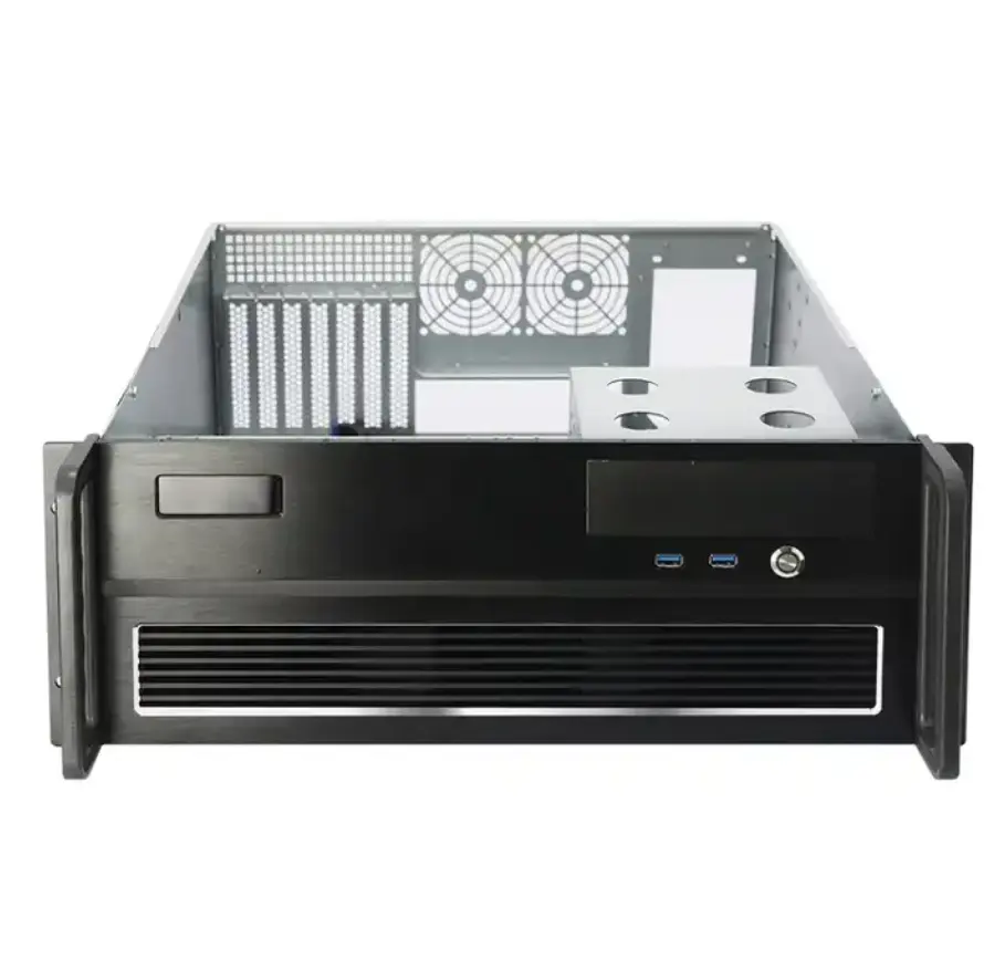 Gute Qualität 4U Industrial Chassis Aluminium Panel LCD Atx Gehäuse Custom Computer Industrial Chassis