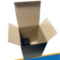 Boîtes cadeaux en carton ondulé noir rigide avec couvercles, pour tasses, bouteilles, cosmétiques, logo personnalisé, surface noire mate, emballage en papier