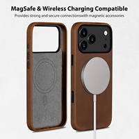 Étui en cuir pour iPhone 18 Pro Max, véritable cuir Crazy Horse, coque de protection magnétique antichoc, vente en gros, OEM personnalisé