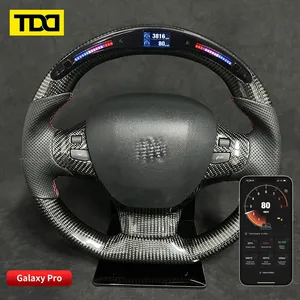 Volante Deportivo Personalizado TDD de Aluminio y Cuero con 3 Radios, con Luces LED Inteligentes Galaxy Pro para Peugeot 308 - Product Image 1