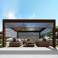 Pergola de cuisine intégrée en alliage d'aluminium pour piscine, pavillon bioclimatique extérieur multi-scénarios