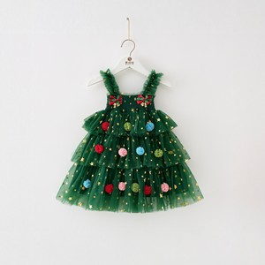 Vestido de Princesa sin Mangas con Malla y Estampado de Estrellas para Niñas, Vestido de Fiesta con Lazo Decorativo para Navidad - Product Image 3
