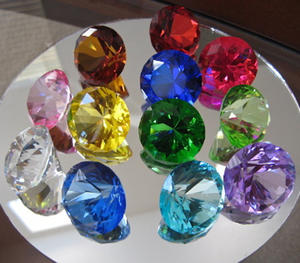 12 pisapapeles de cristal de vidrio multicolor con forma de diamante MH-9373 - Product Image 2