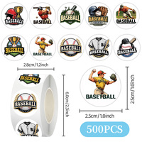 Rouleau d'autocollants de baseball 500 pièces, autocollants décoratifs et de scellage pour coques de téléphone, ruban washi pour journalisation et scrapbooking DIY