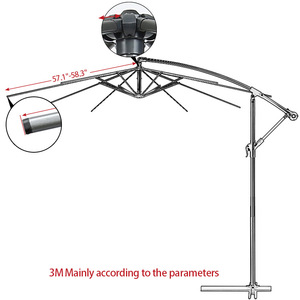 Patio Umbrella Replacement Fabric 2.5m Manual Open Outdoor Sun Shade Cover Durable UV Protection for Garden Courtyard Use - Product Image 2
