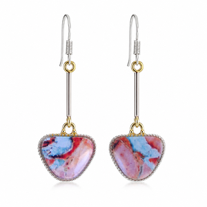 Orecchini colorati a barra lunga, orecchini pendenti con motivo unico, accessori di moda per donna - Product Image 1