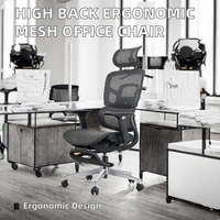 Chaise de bureau ergonomique moderne en tissu nylon, réglable, pivotante, avec support lombaire, dossier haut, grande taille, pour réunions d'affaires, hôpitaux et chambres
