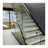 Escalier suspendu préfabriqué en verre, escalier flottant pour la construction de maisons