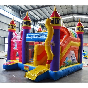 Thương mại Unicorn Inflatable Bouncer <span class=keywords><strong>Sprite</strong></span> nhảy lâu đài Wonderland chủ đề nhà bị trả lại với Slide Combo để bán - Product Image 4