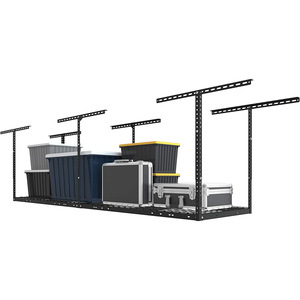 Système de <span class=keywords><strong>rangement</strong></span> de <span class=keywords><strong>plafond</strong></span> de <span class=keywords><strong>garage</strong></span> en métal robuste transfrontalier, réglable, haute capacité de charge, noir - Product Image 5