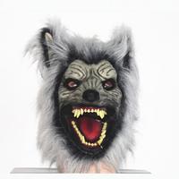 Masque en latex tête de loup démoniaque pour Halloween et Noël, nouveau couvre-chef en peluche loup-garou gris, vente directe d'usine transfrontalière pour jeu de rôle