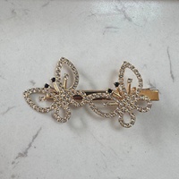 PFT-Bow Tie Pince à cheveux en fer, motif fleur de perle, design bec de canard, taille 6 cm, pour fêtes et usage quotidien, accessoire de coiffure latéral pour filles
