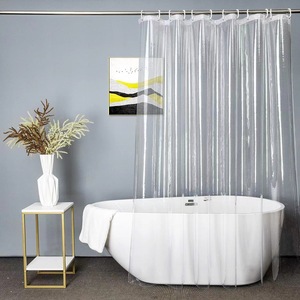 Rideau de Douche Moderne Transparent 72x72 Pouces en PEVA Givré Imperméable et Opaque avec 12 Œillets et Crochets Antirouille - Product Image 1