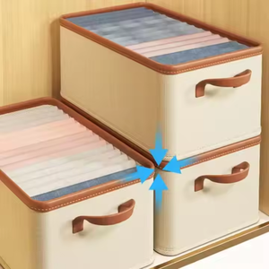 Caja de Almacenamiento Rectangular Moderna para <span class=keywords><strong>Armario</strong></span>, <span class=keywords><strong>Organizador</strong></span> de <span class=keywords><strong>Ropa</strong></span> Plegable y Lavable con Cajones, Precio Razonable - Product Image 3