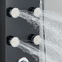 Colonne de douche noire murale en acier inoxydable