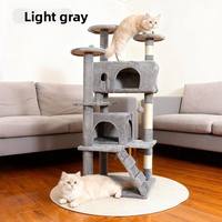 Arbre à chat multi-niveaux pour chats de grande taille, 137 cm de haut, tour à chat en peluche avec poteau à gratter en sisal, maison pour chat, lit, meubles