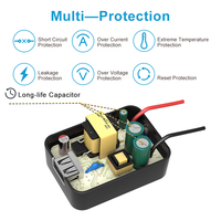 Merryking adaptor daya USB, rangka transparan 5V 9V 12V 2,25a dapat dipertukarkan untuk PC Mini