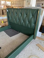 Mobilier luxueux king size pour chambre à coucher lit double en cuir haut de gamme tête de lit lit italien moderne en cuir véritable