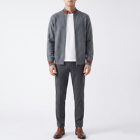 Pull en tricot personnalisé avec logo, cardigan en cachemire pour homme, col rond, veste en laine tricotée zippée pour homme, hiver