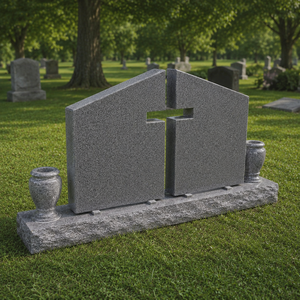 Stèle funéraire moderne en granit au design minimaliste pour cimetière - Product Image 3