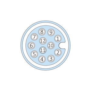 M12 Female Connector 12pin a Code 90 Degree Right <strong>Angled</strong> Un-shielded Molded 0.5m PVC Cable,free End - Product Image 5