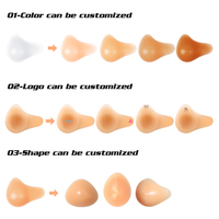 OEM/ODM XINXINMEI Prothèse mammaire en silicone en forme de goutte d'eau pour soutien-gorge de mastectomie, insert rehausseur, forme goutte d'eau/ronde, queue allongée