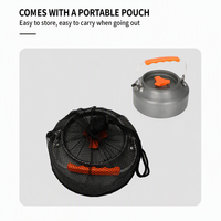 Bouilloire à thé en alliage d'aluminium pour le camping en plein air, pliable, légère, 1,6 L, compatible avec les réchauds à gaz, cafetière, sac de transport, anodisé