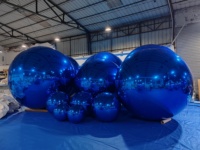 Boule miroir gonflable géante personnalisée, brillante, décorée, en PVC, pour activités, ballon miroir flottant