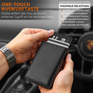 Rfid Anti Demagnetization <b>Metal</b> Card Holder Aluminum Alloy Automatic Ejection Credit Card Bank Card Holder Men's <b>Wallet</b> - Product Image 4