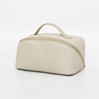 Sac à maquillage en cuir véritable durable personnalisé en usine, sacs et étuis cosmétiques de voyage pour femmes