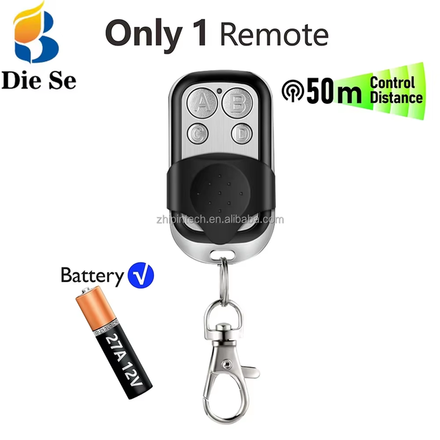 433mhz 4-Button Long-Range Universal Remote Control ABS Electric Gate Garage Door Remote Control Duplicator Learning Code 12V RF