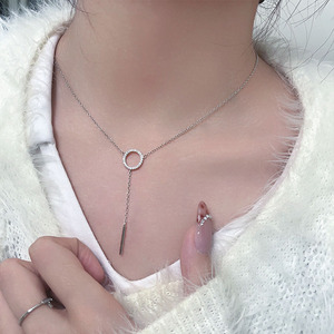 S925 Sterling <b>Silver</b> Heart Necklace Women Minimalist <b>Choker</b> Everyday Wear Bezel Setting - Product Image 3